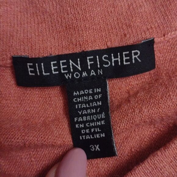 Eileen Fisher Salmon color Organic Linen blend longsleeve top size 3X - Picture 3 of 9